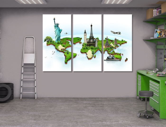 Art World Map Canvas Print #5014