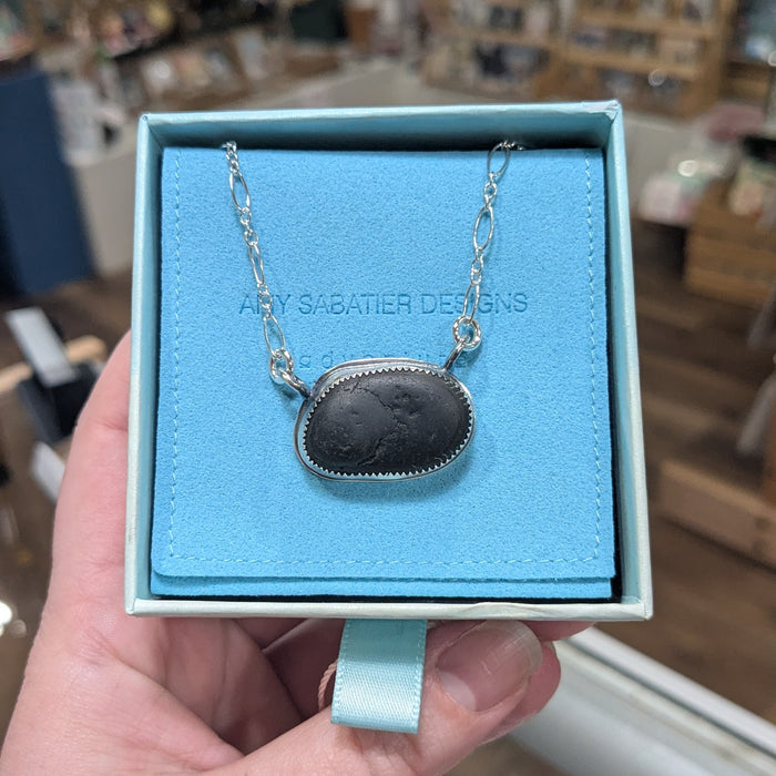 AS 274 Rock Collector’s Necklace | Sterling Silver, Basalt | One of a Kind