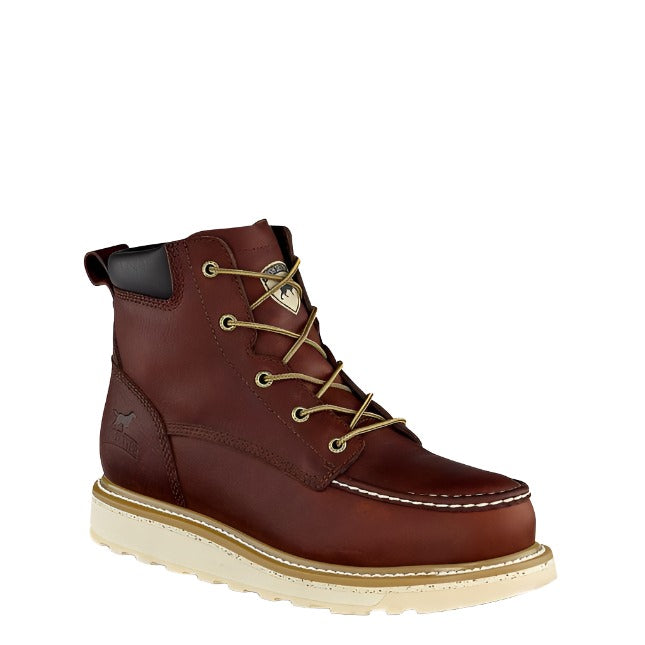 Irish Setter Ashby 6-inch soft toe leather work boot in brown, available in wide widths