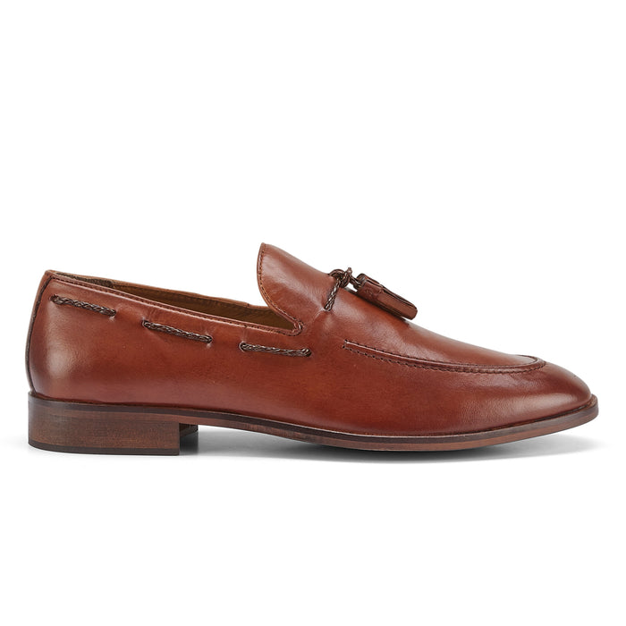 Ashford Leather Tassel Loafers - Tan