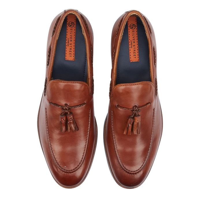 Ashford Leather Tassel Loafers - Tan