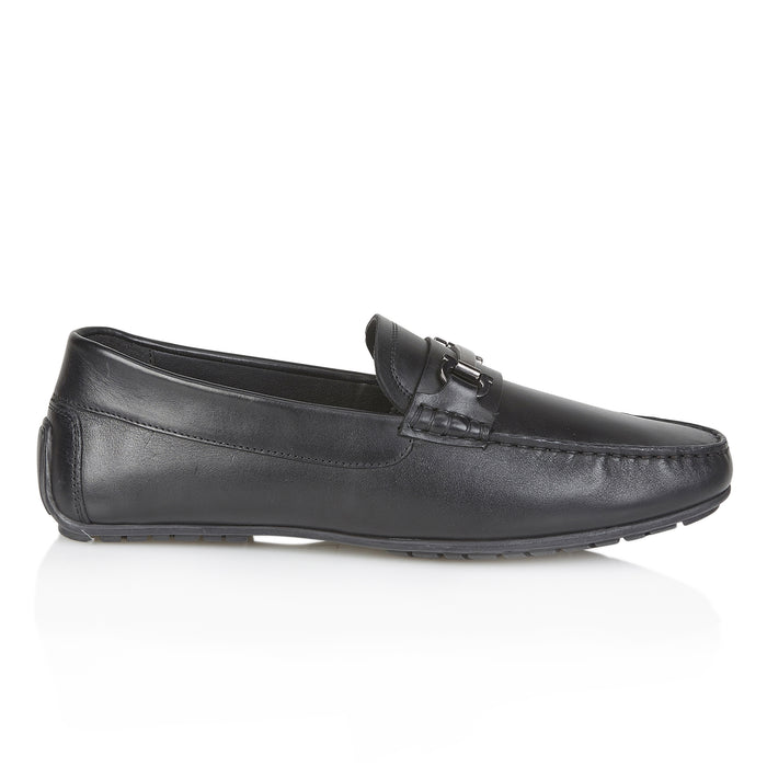 Austin Leather Driving Loafers - Black