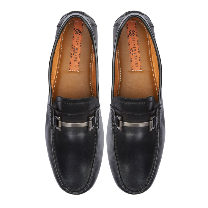 Austin Leather Driving Loafers - Black