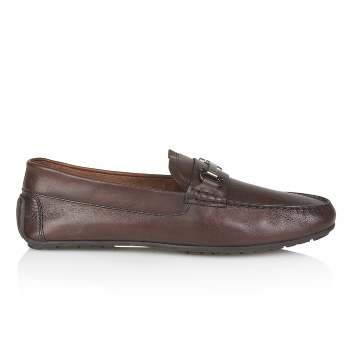 Austin Leather Driving Loafers - Brown