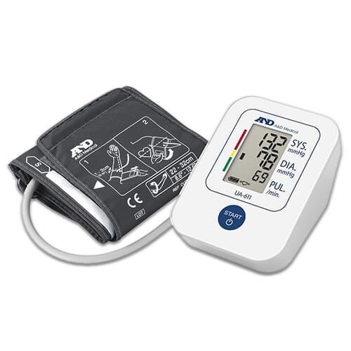 Image of Automatic Upper Arm Blood Pressure Monitor on a plain background.