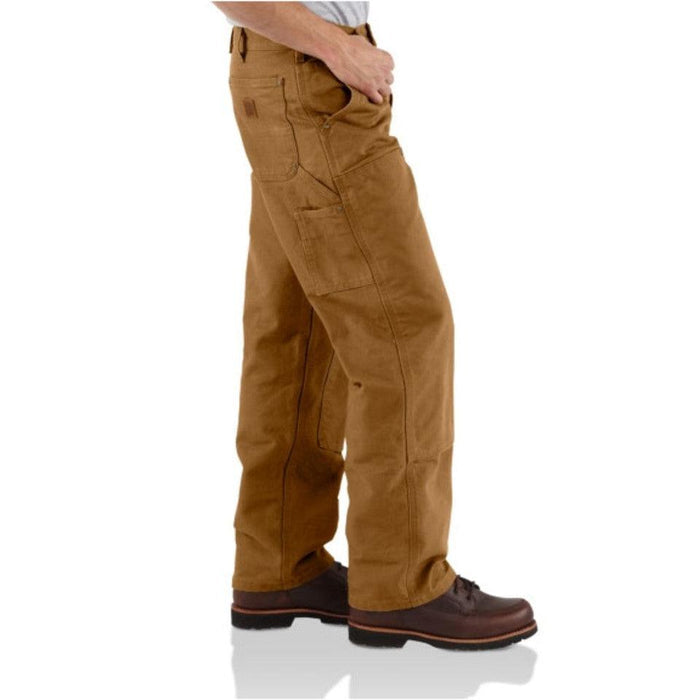 Carhartt black double front washed duck dungaree, alternate view of the leg pockets