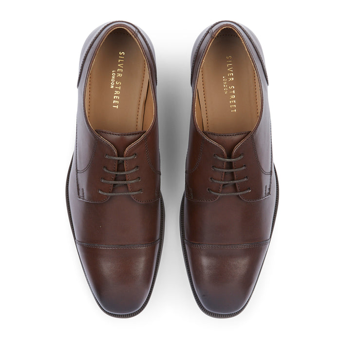 Baden Leather Toecap Derby Shoes - Brown