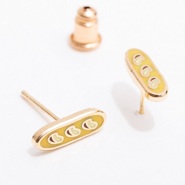 Baguette Enamel Stud Earrings