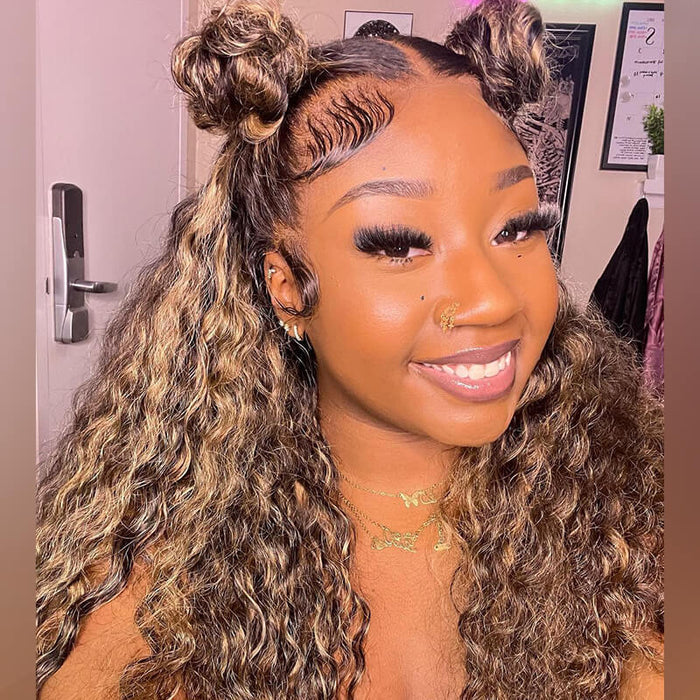 qvr wigs balayage highlight deep wave hd lace wig