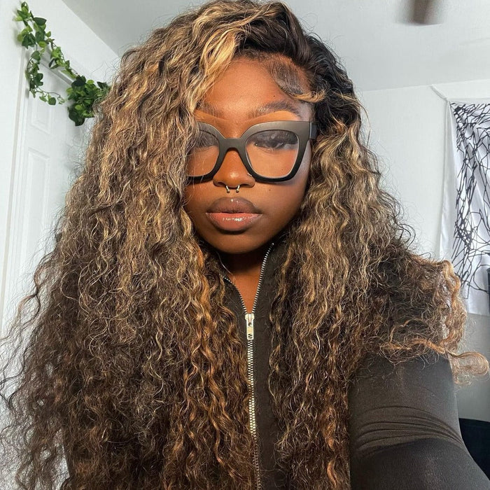 vibrant balayage highlight human hair lace wigs for black women