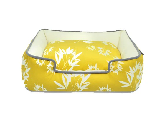Bamboo Lounge Bed Mustard front view
