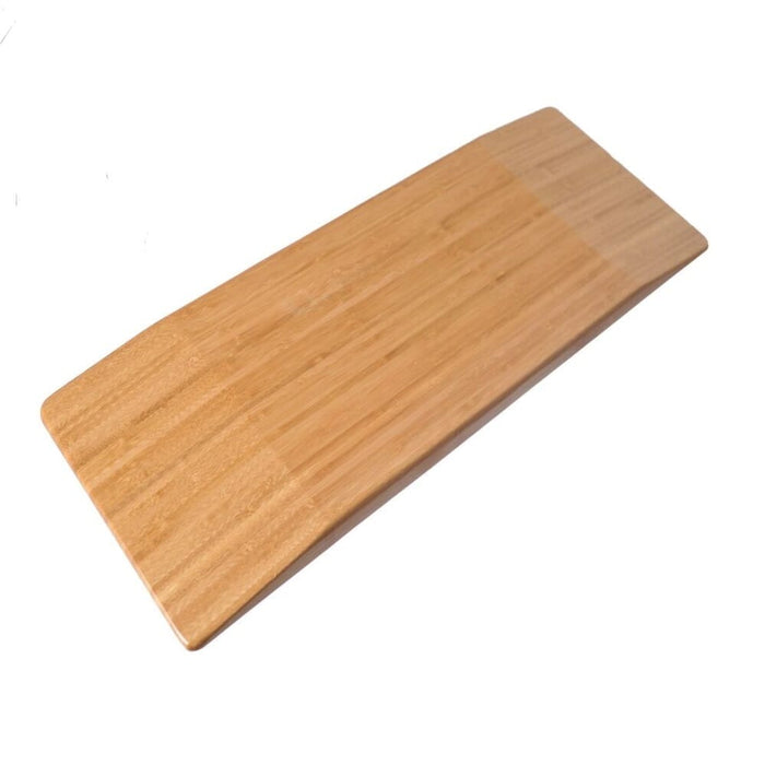 Full view of Bamboo Straight Transfer Board mobile hoist on a plain background, showing the wheeled base, upright mast and sling attachment.