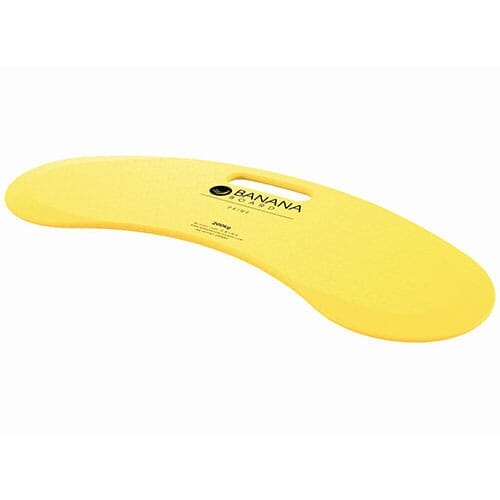 Banana Transfer Board hoist being used to lift a person, demonstrating safe patient transfer.