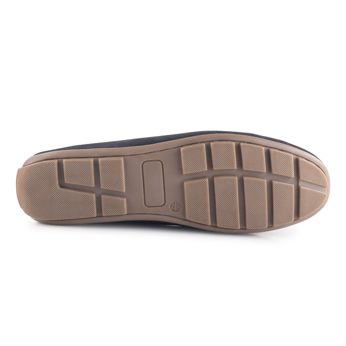 Bari Suede Leather Driving Loafers - Navy