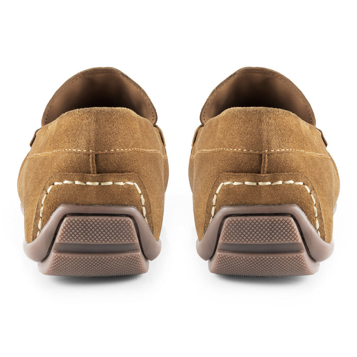 Bari Suede Leather Driving Loafers - Tan