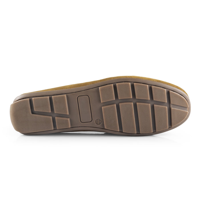 Bari Suede Leather Driving Loafers - Tan