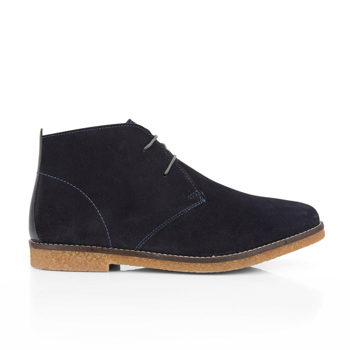 Barnaby Suede Leather Chukka Boots - Navy