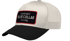 Troll Co. Barricade curved bill snapback hat in white and black