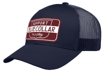 Troll Co. Barricade Shield curved bill snapback hat in navy