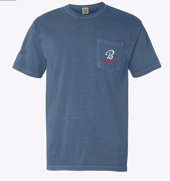 Barstool Sports Golf short-sleeve pocket t-shirt in blue, available in big and tall sizes