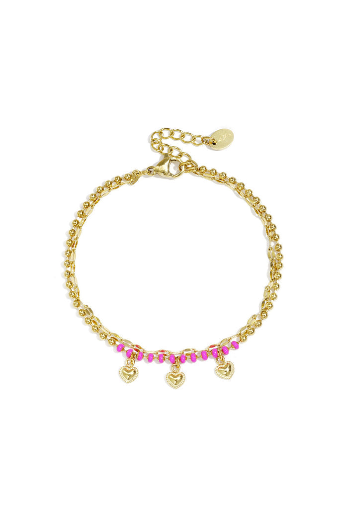 "Beads and hearts" bracelet