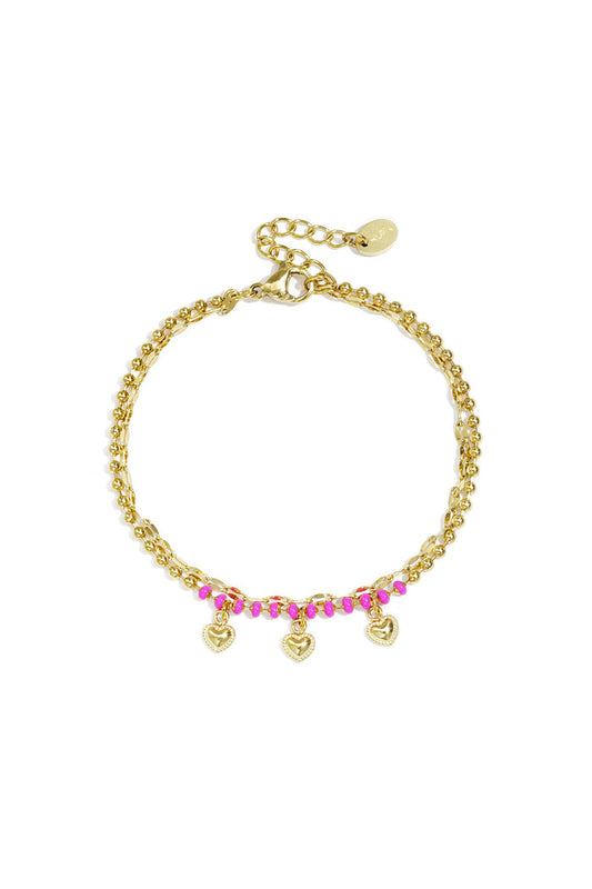 "Beads and hearts" bracelet