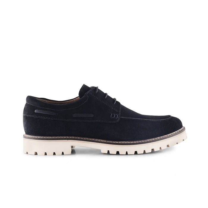 Beckenham Suede Casual Apron Front Shoes - Navy