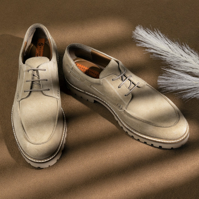 Beckenham Suede Casual Apron Front Shoes - Sand