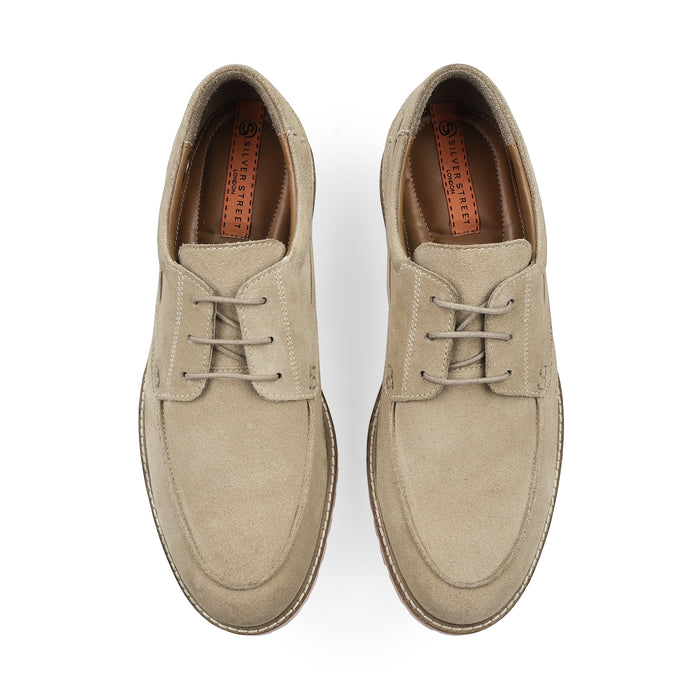 Beckenham Suede Casual Apron Front Shoes - Sand