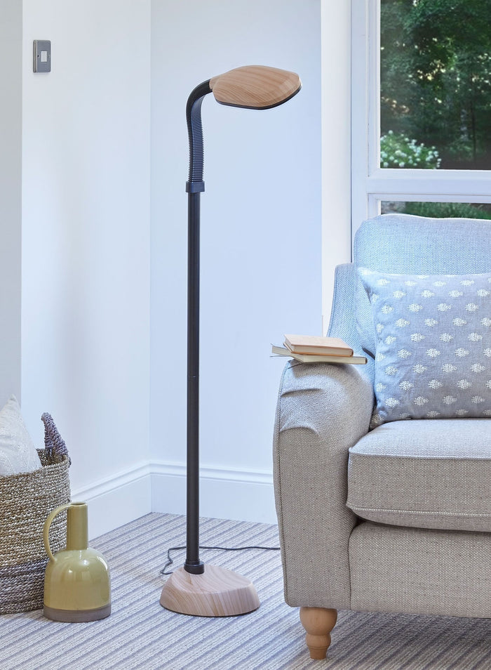 Beech Effect LED Floor Lamp