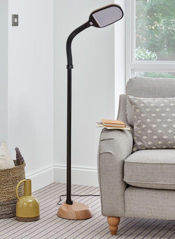 Beech Effect LED Floor Lamp