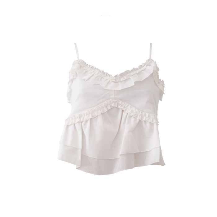"Belle" top white