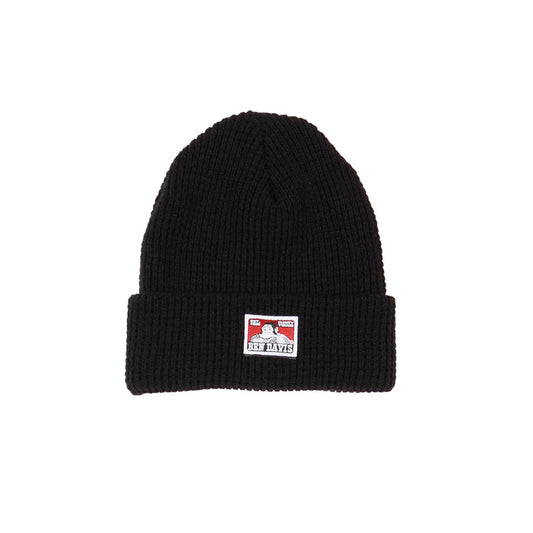 Ben Davis waffle knit beanie in black