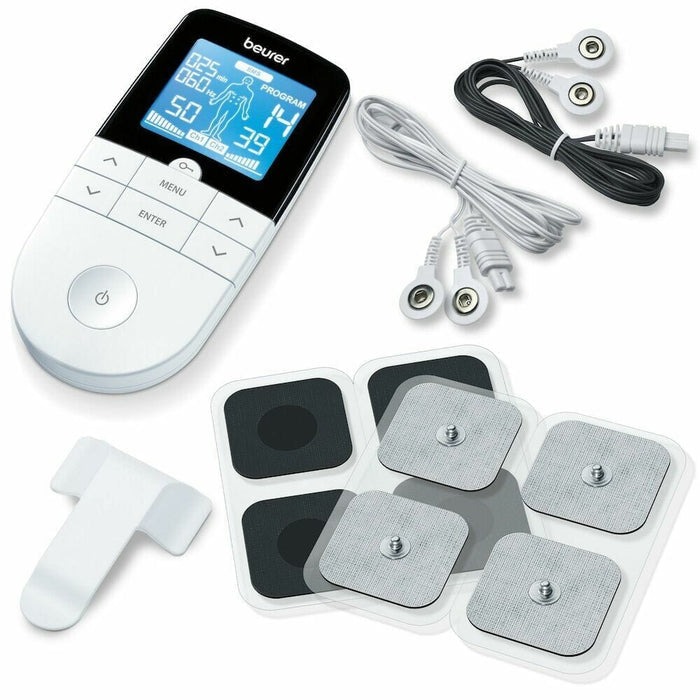 Alternative view of Beurer EM 49 Digital TENS EMS device, showing different angle or usage.