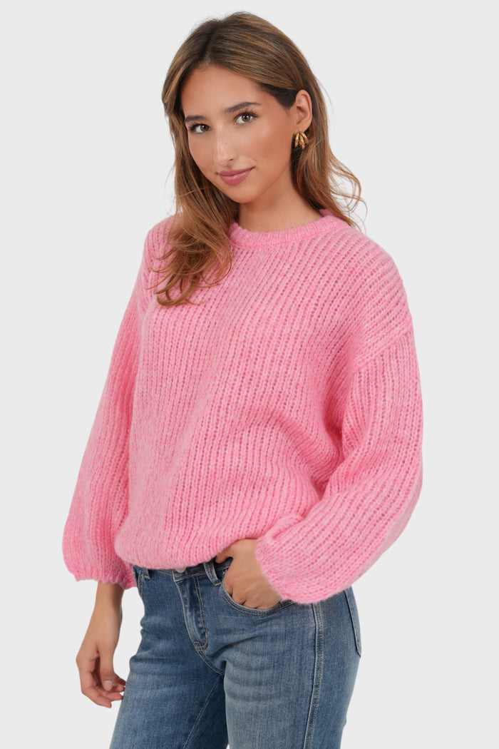 "Bisous" sweater pink