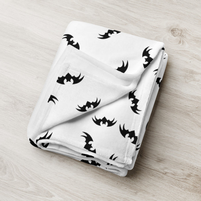 Black Bats Throw Blanket - Black and White 50″ × 60″