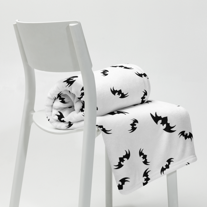 Black Bats Throw Blanket - Black and White 50″ × 60″