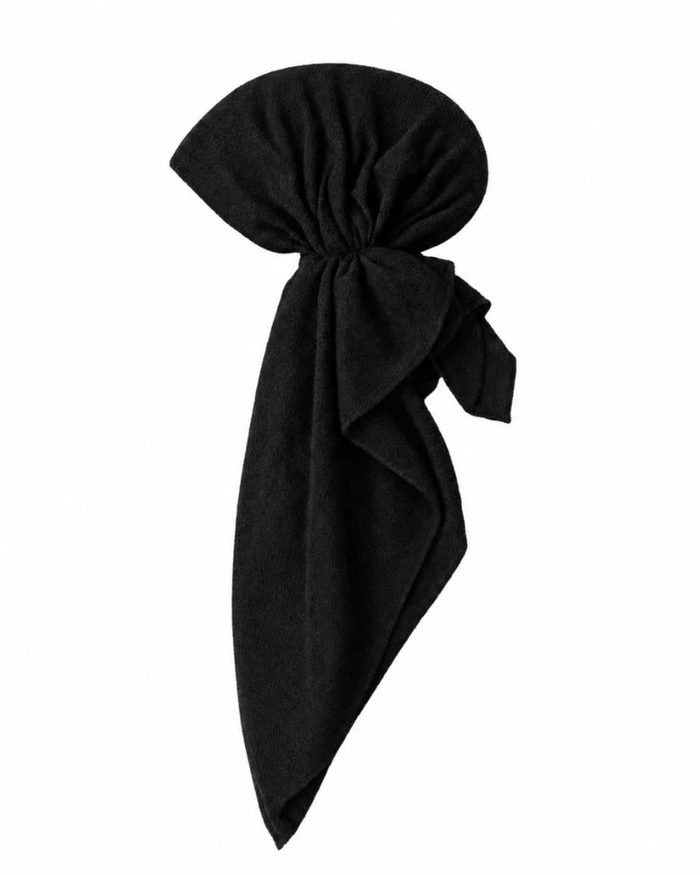 Black Terry Adjustable Pre-Tied Bandanna