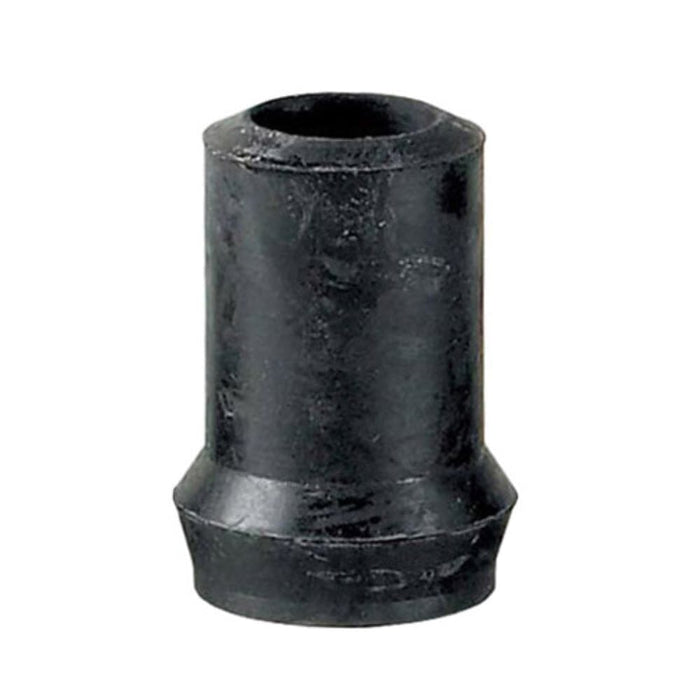 Full view of Black Walking Stick Ferrule-18mm walking stick on a plain background, showing its handle, shaft and ferrule.