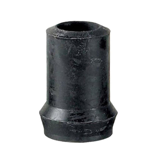 Full view of Black Walking Stick Ferrule-18mm walking stick on a plain background, showing its handle, shaft and ferrule.