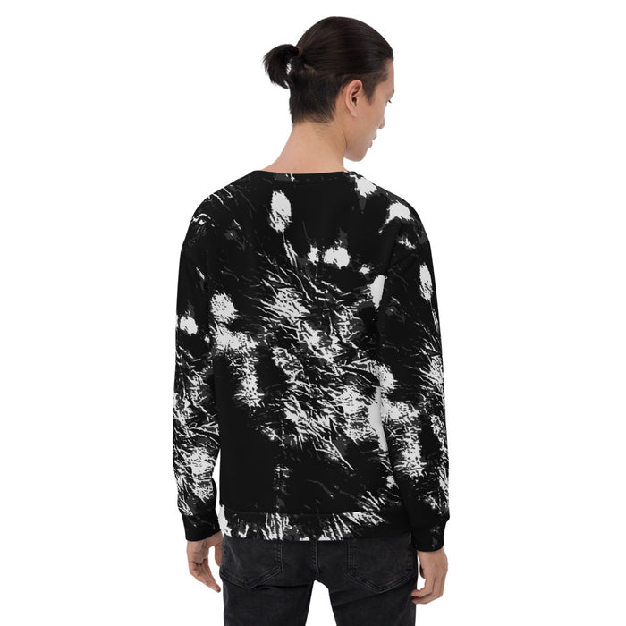 Black & White Tie Dye Print Unisex Sweatshirt - Bloom Seventy Seven