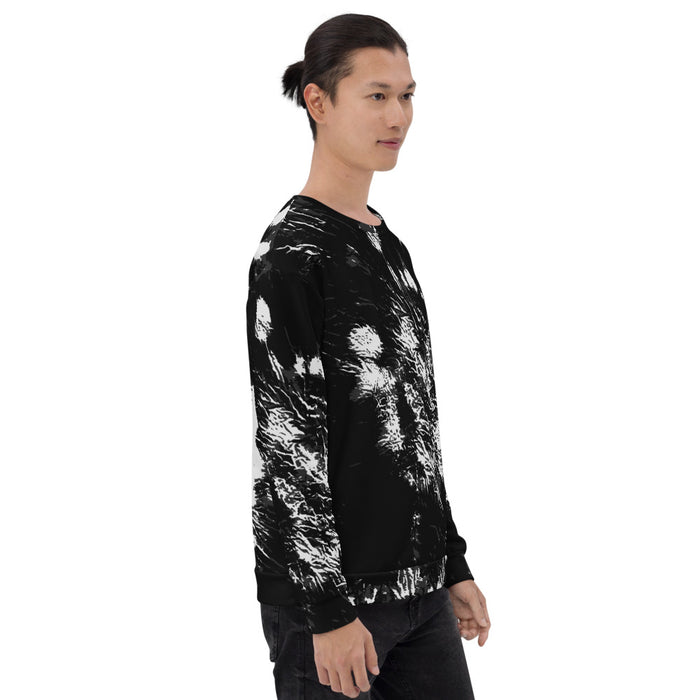 Black & White Tie Dye Print Unisex Sweatshirt - Bloom Seventy Seven