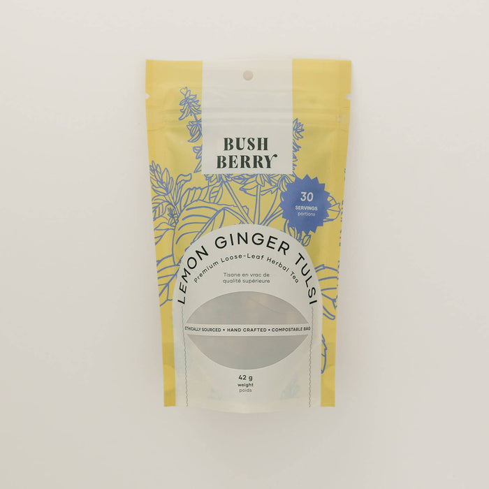 BLUSH BERRY Organic Lemon Ginger Tulsi Loose Leaf Tea