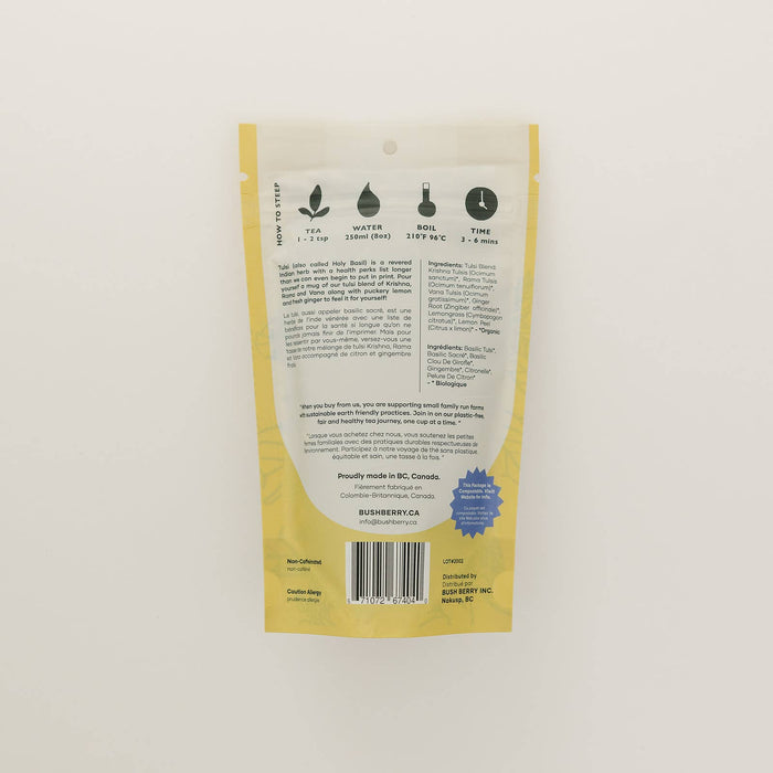 BLUSH BERRY Organic Lemon Ginger Tulsi Loose Leaf Tea