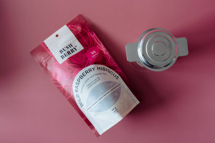 BLUSH BERRY Organic Wild Raspberry Hibiscus Tea