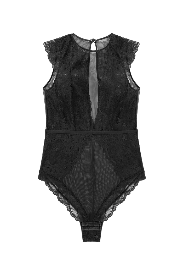 zwart kanten body stocking