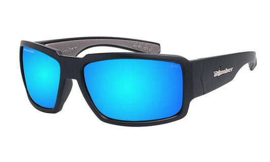 Bomber Boogie Bomb polarized safety sunglasses with ice blue mirror lens
