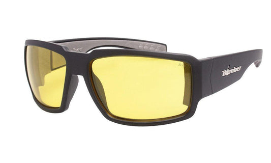 Bomber Boogie Bomb ANSI Z87+ safety glasses with yellow lens and matte black frame