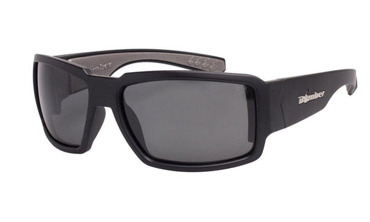 Bomber Boogie ANSI Z87 safety sunglasses with smoke lens and matte black frame