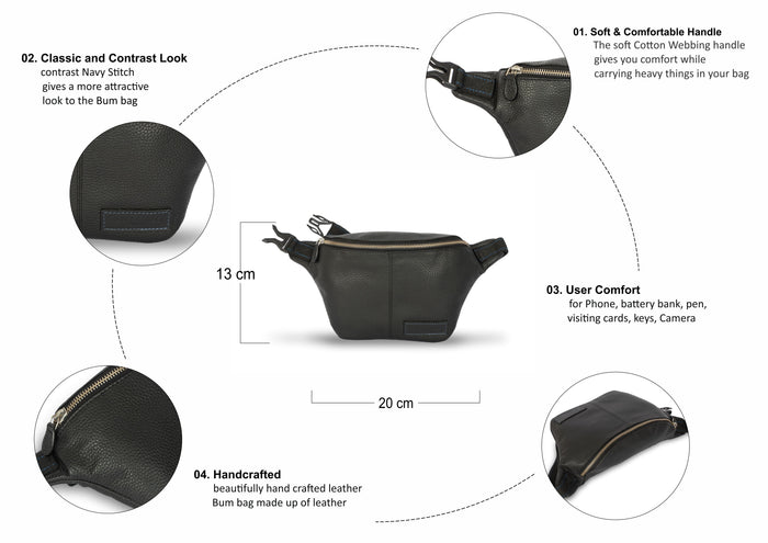 Boston Leather Bumbags - Black